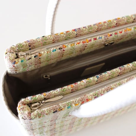 和装トートバッグ W_1034 /  Green Fancy Tweed