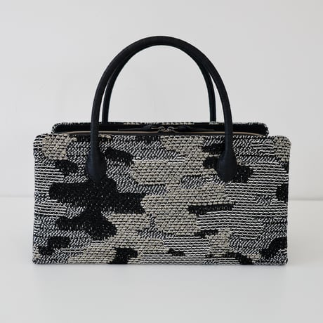 利休バッグ/black jacquard  / R_1162