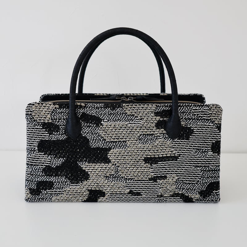 黒の源氏香　利休バッグ 黒の源氏香 利休バッグ 黒地桜と源氏香の利休バッグ 和装バッグ