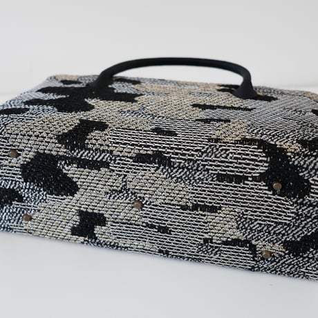 利休バッグ/black jacquard  / R_1162