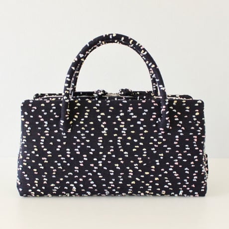 利休バッグ R_1020 / Navy fancy tweed