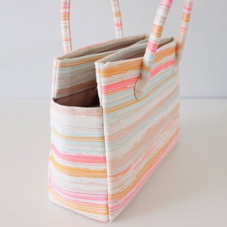 和装トートバッグ W_1032 / Pink Stripes