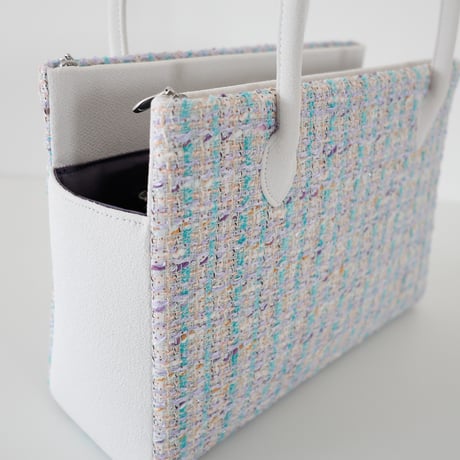 和装トート / mint lavender tweed / W_1128
