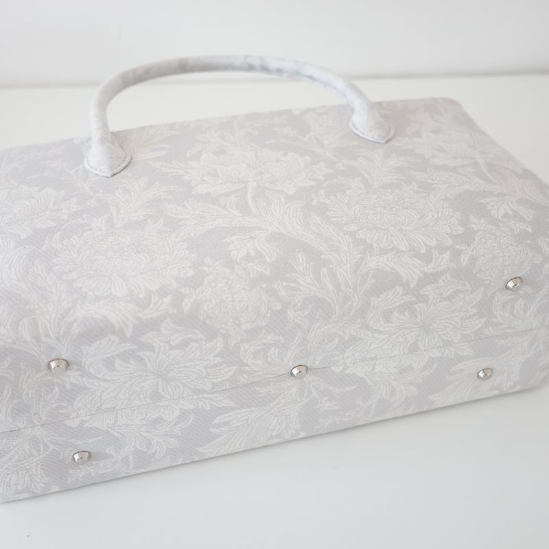 利休バッグ/light gray froral / R_1164 | Day After Day