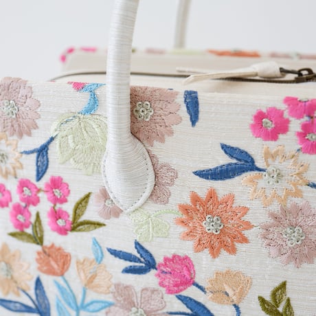 利休バッグ  /floral embroidery/ R_1152