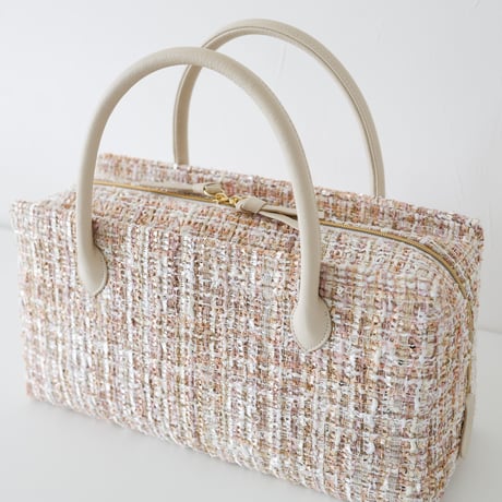 利休バッグ  /Beige tweed/ R_1142