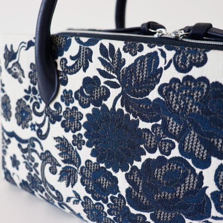 利休バッグ  / Navy Floral / R_1132