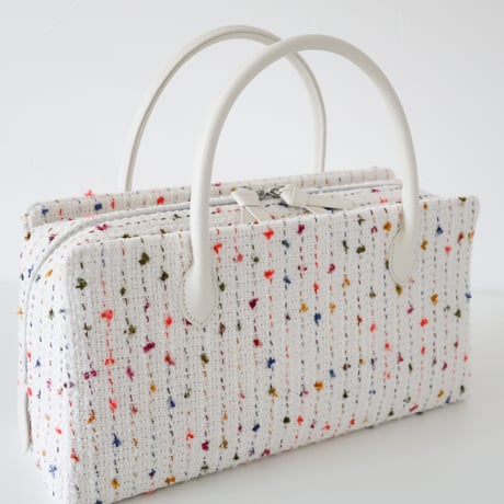利休バッグ /multi dot tweed/ R_1178