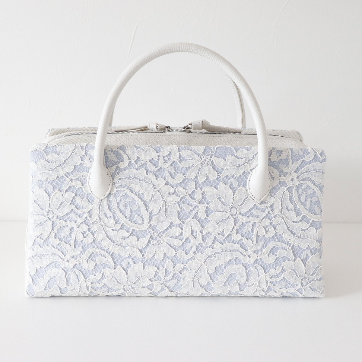 利休バッグ 利休バッグ / White Lace & Blue Linen / R_1131 | Da