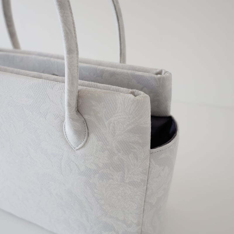 和装トート / light gray floral / W_1127 | Day After Day