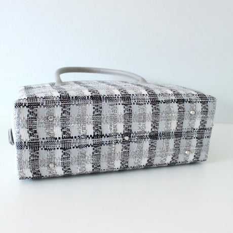 利休バッグ R_1027 / Grey×Silver fancy tweed