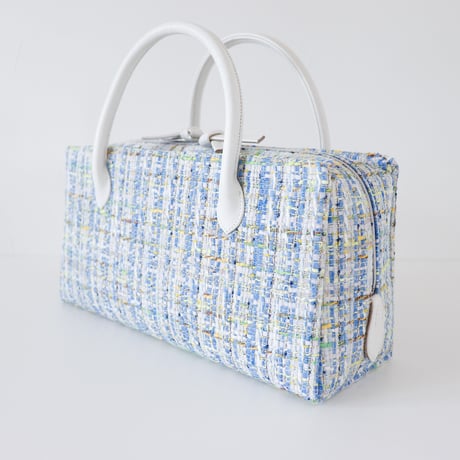 利休バッグ  / Blue fancy tweed / R_1128