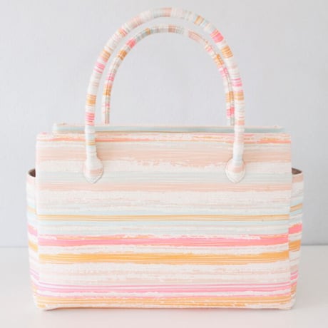 和装トートバッグ W_1032 / Pink Stripes