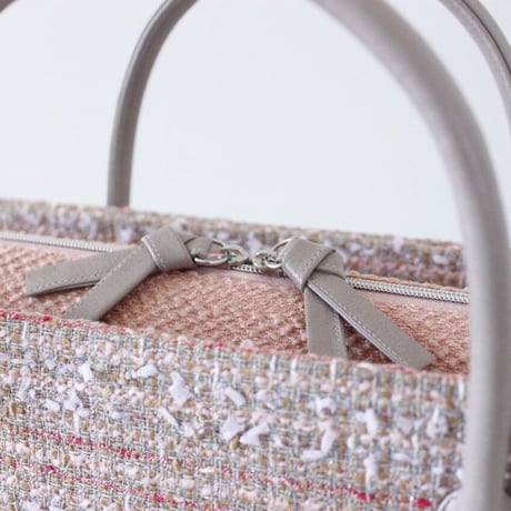 利休バッグ R_1022 / Beige Pink fancy tweed