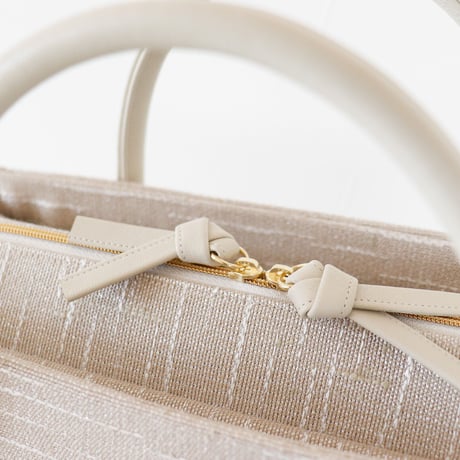 利休バッグ /beige  fancy tweed / R_1098