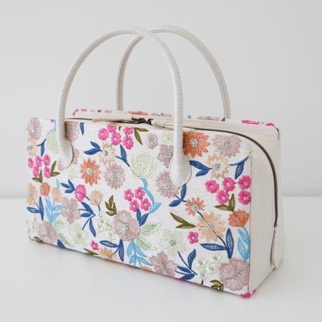 利休バッグ  /floral embroidery/ R_1152