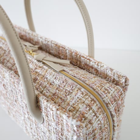 利休バッグ  /Beige tweed/ R_1142