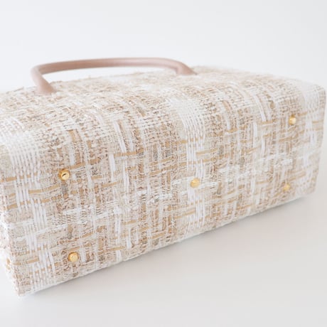 利休バッグ / Beige Fancy Tweed / R_1051