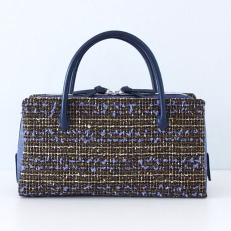 利休バッグ R_1021 / Brown Blue fancy tweed