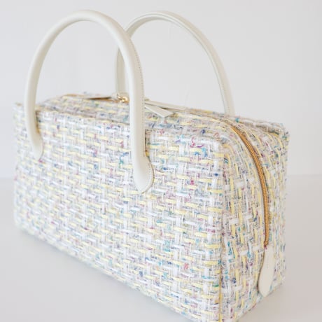 利休バッグ / Yellow fancy tweed / R_1071