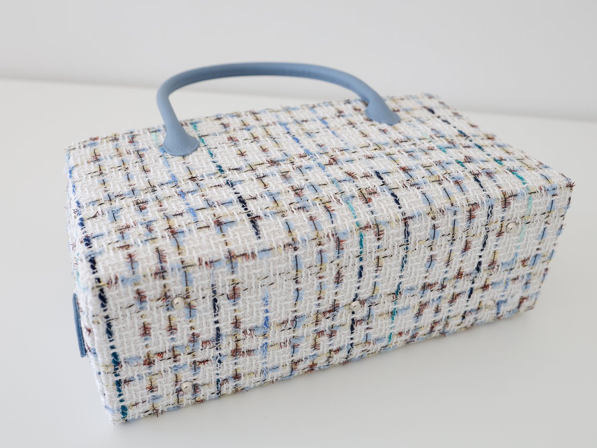 利休バッグ /blue fancytweed/ R_1155 | Day After Day