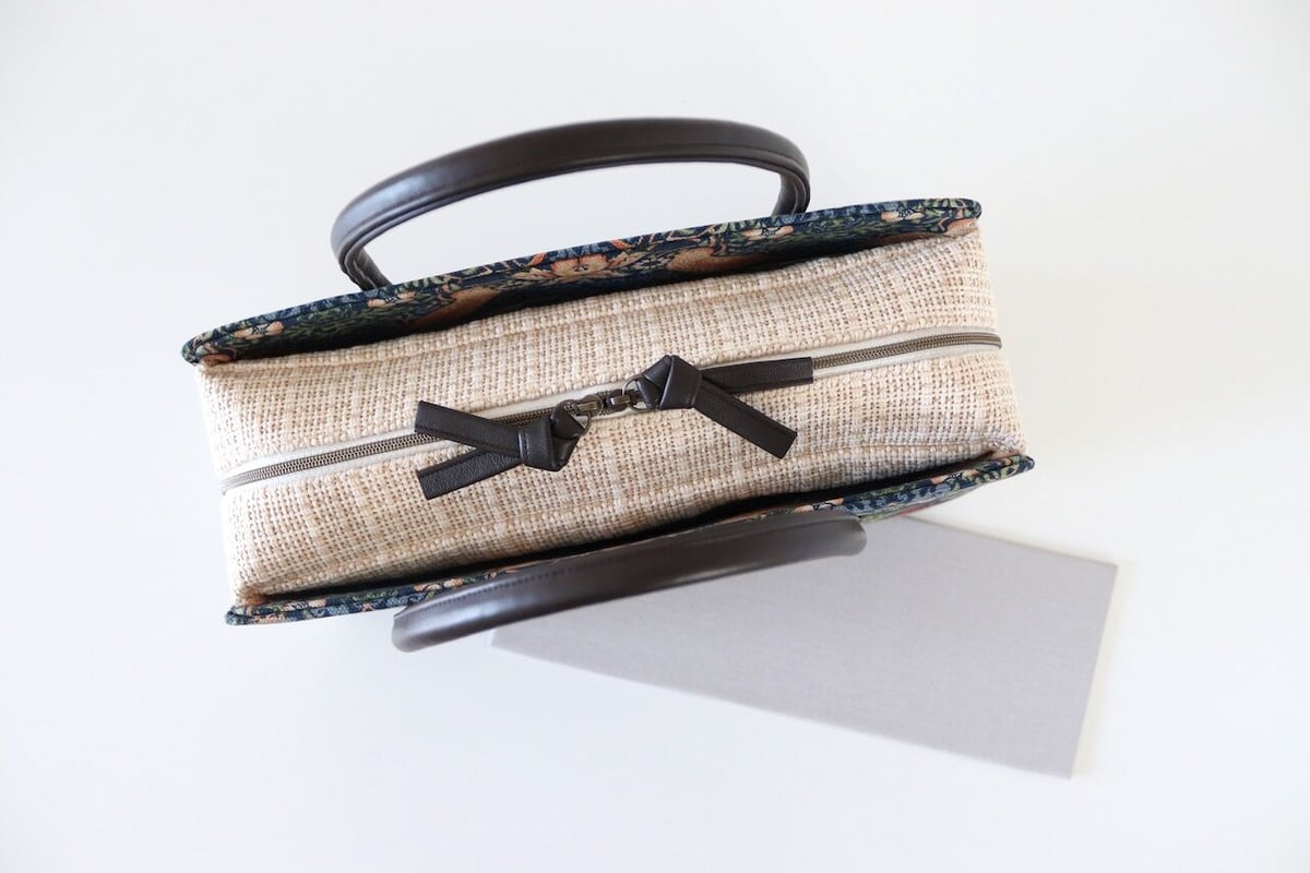 利休バッグ / Strawberry Thief × cotton rope /R_1049