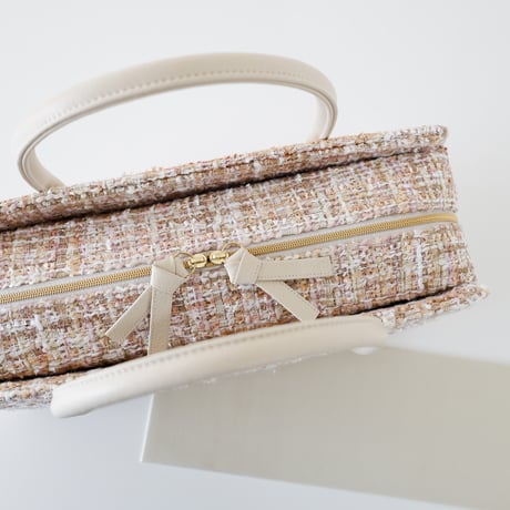 利休バッグ  /Beige tweed/ R_1142