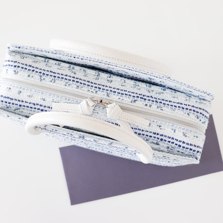 利休バッグ  / Blue White Tweed / R_1127