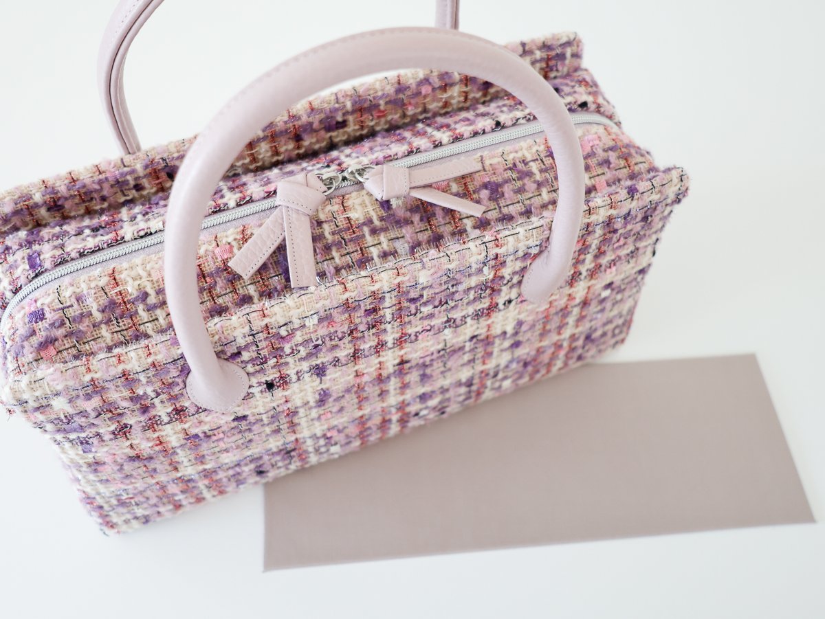 未使用　利休バッグ　ピンク系 利休バッグ/pink fancy tweed/ R_1157 | Day After Day