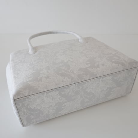 和装トート / light gray floral / W_1127