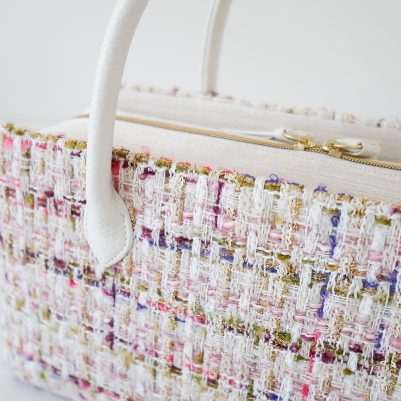 利休バッグ/white mix tweed/ R_1156 | Day After Day