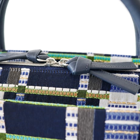 利休バッグ /Navy jacquard  / R_1094