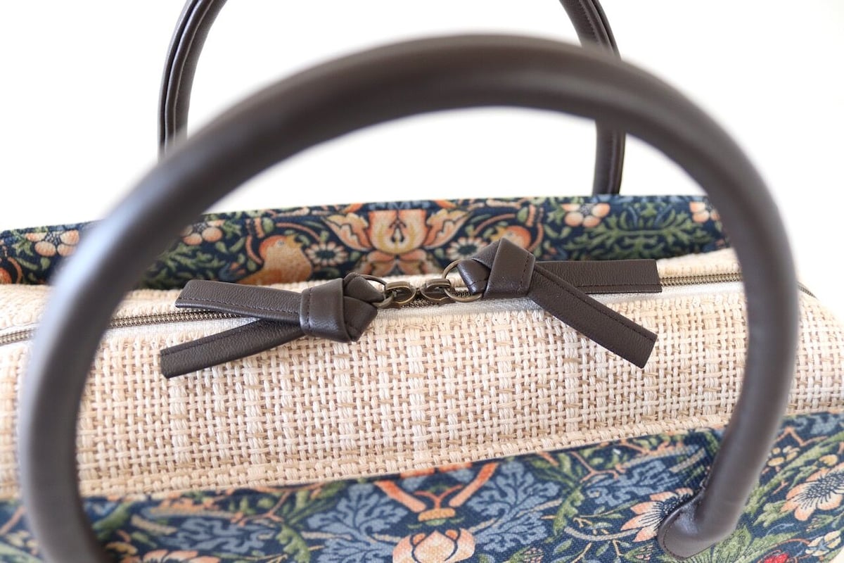 利休バッグ / Strawberry Thief × cotton rope /R_1049