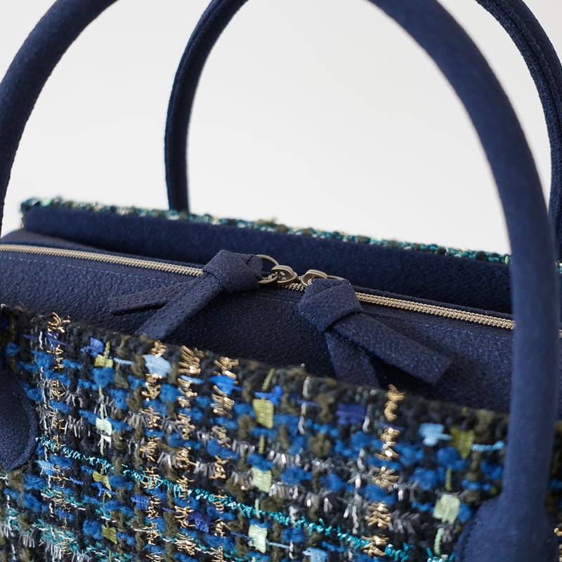 利休バッグ/blue navy fancytweed / R_1161 | Day After