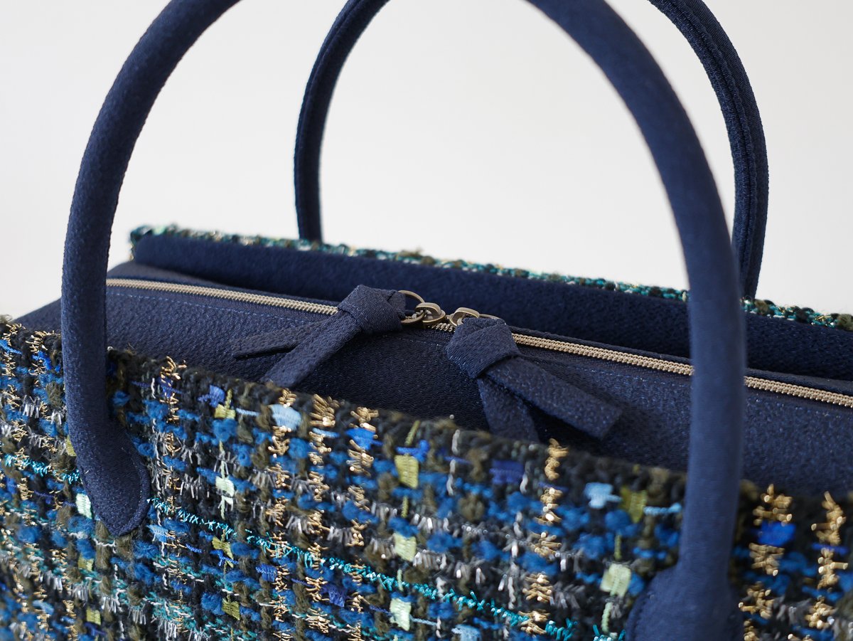 利休バッグ/blue navy fancytweed / R_1161 | Day After