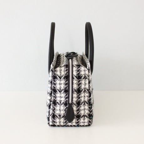 利休バッグ R_1015 / black  white check  sequins