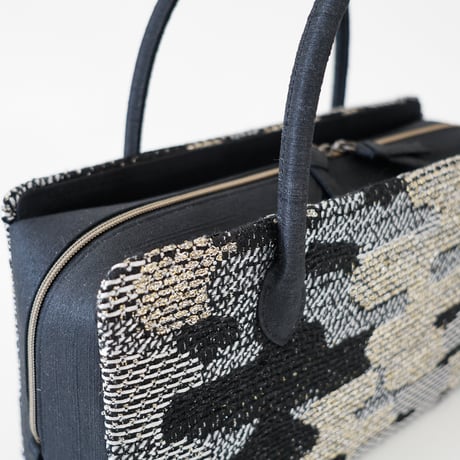 利休バッグ/black jacquard  / R_1162