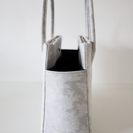 和装トート / light gray floral / W_1127