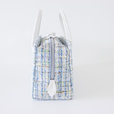 利休バッグ  / Blue fancy tweed / R_1128