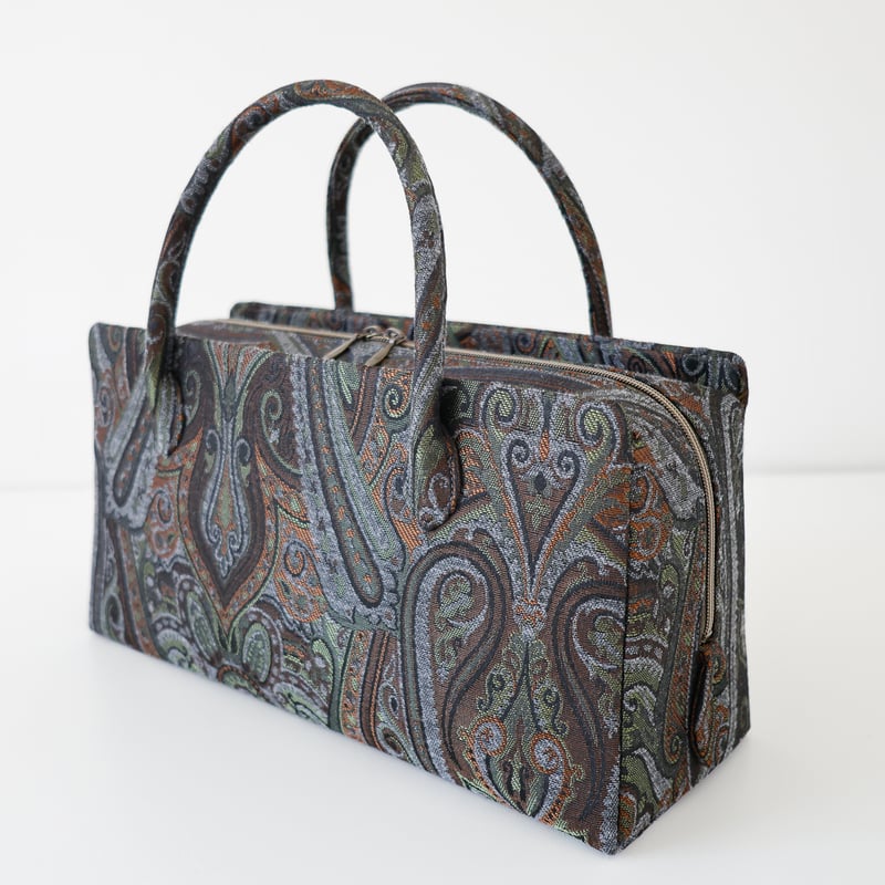 グレー 利休バッグ 利休バッグ/gray green jacquard / R_1158 | Day After Day