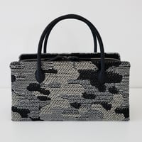 利休バッグ/black jacquard  / R_1162
