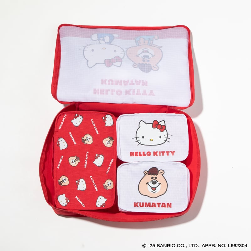 ハローキティ×クマタン トラベルバッグ【KMT-GC-002WHT-RED】※10