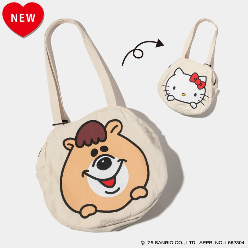 ハローキティ×クマタン フェイストートバッグ【KMT-GC-001IVO