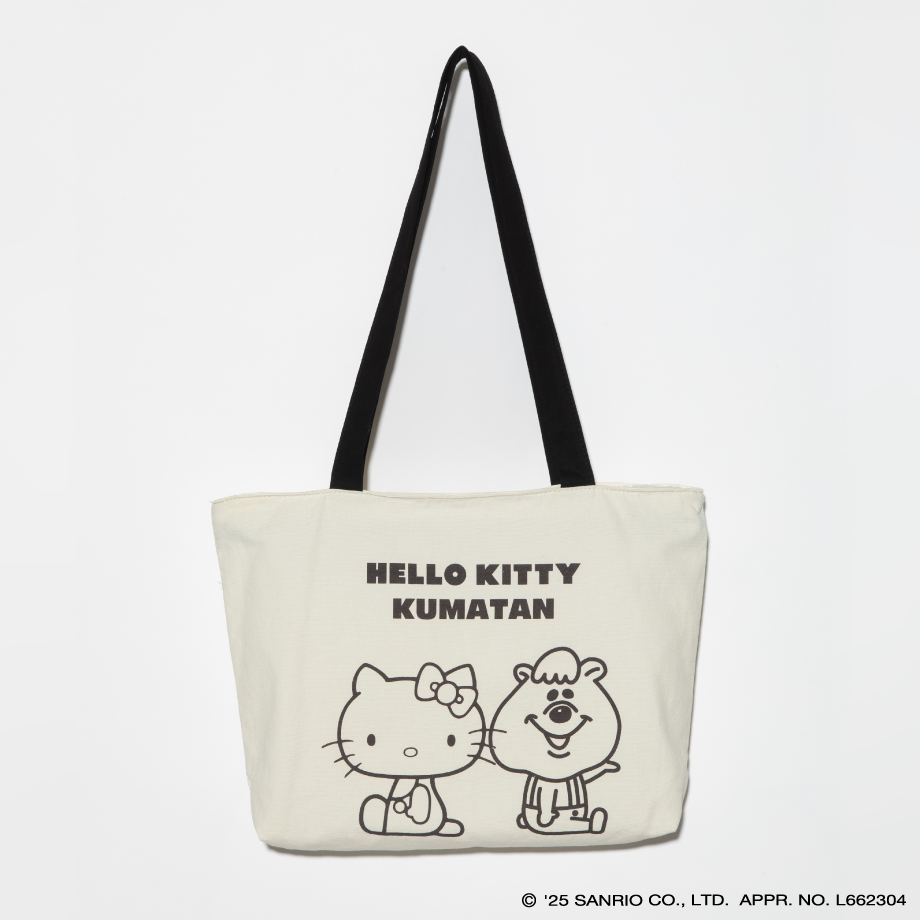 ハローキティ×クマタンキャンバストートバッグ【KMT-KI-003BLK