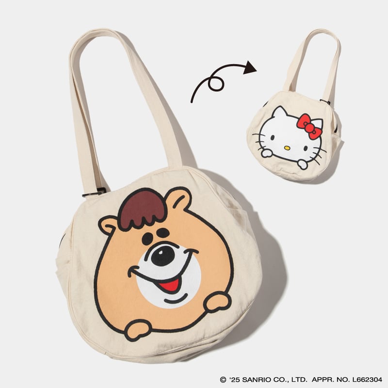 ハローキティ×クマタン フェイストートバッグ【KMT-GC-001IVO
