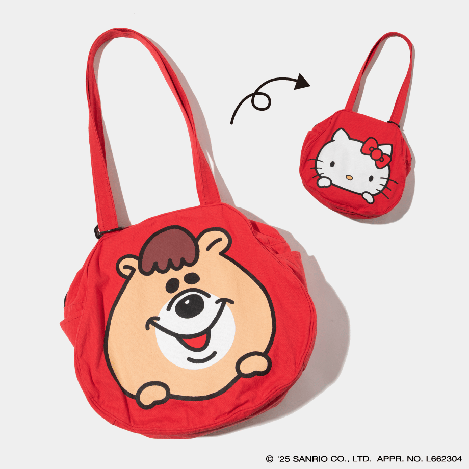 ハローキティ×クマタン フェイストートバッグ【KMT-GC-001RED