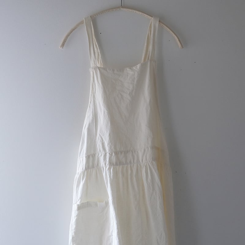 ギャザーエプロン/オフ白/麻 | takeshikanda