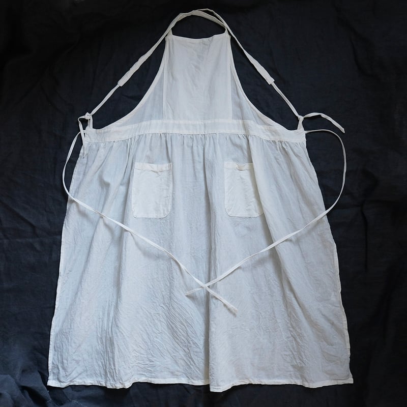 ギャザーエプロン/オフ白/麻 | takeshikanda