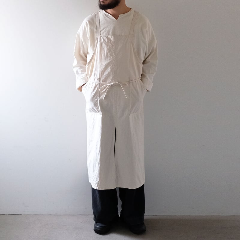 センタースリットエプロン/きなり・Lポッケ | takeshikanda