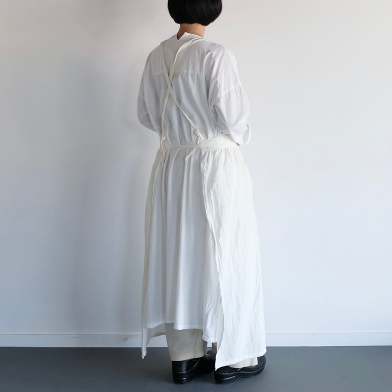 ギャザーエプロン/オフ白/麻 | takeshikanda